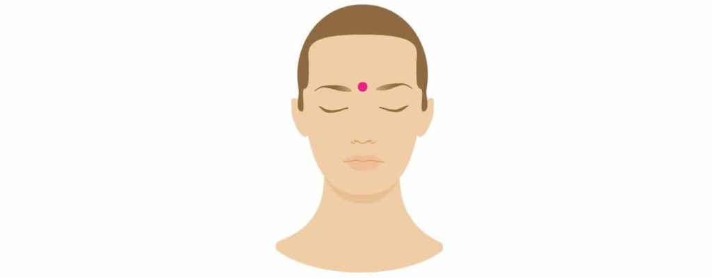 huyệt ấn đường nằm ở giữa 2 chân mày
