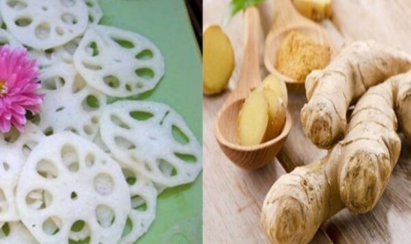 Ngó sen và gừng tươi