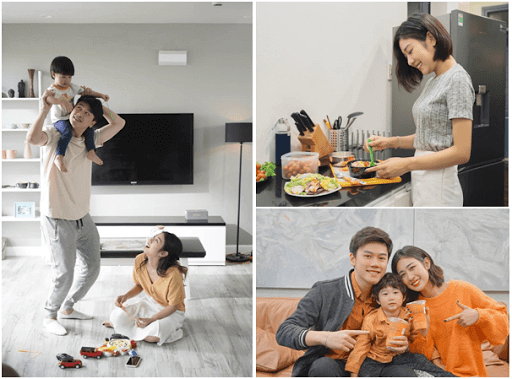 Trang Lou cho con uống nước cam và ăn nhiều rau để tăng sức đề kháng