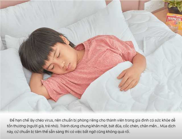 Có thể chuẩn bị phòng riêng cho người già và trẻ em để tránh lây nhiễm chéo