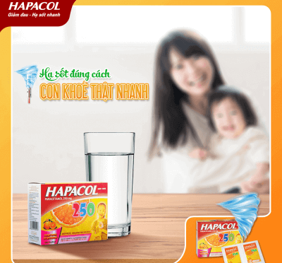 Hapacol 250 giúp bé hạ sốt nhanh khi bé hay bị sốt.